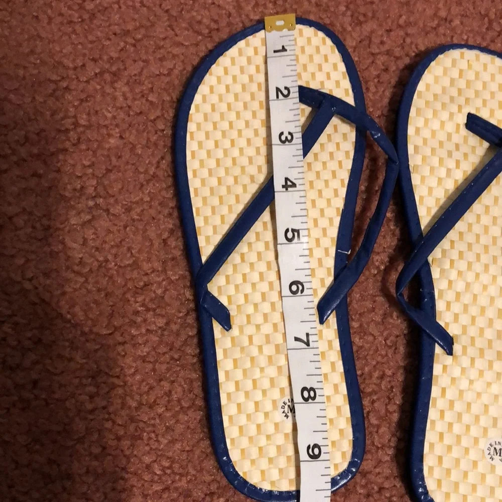 Adorable Blue Straw Flip Flops